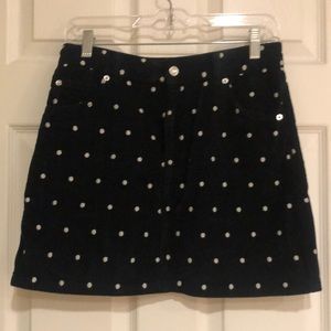 Corduroy polka dot skirt